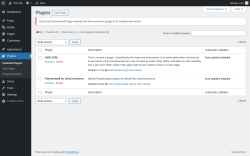 Page screenshot: Plugins ‹ Test site — WordPress