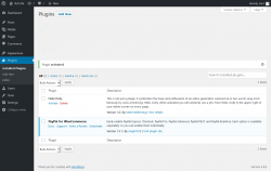 Page screenshot: Plugins ‹ Test site — WordPress