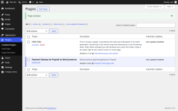 Page screenshot: Plugins &lsaquo; Test site &mdash; WordPress