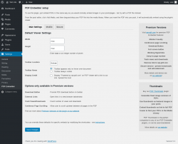 Page screenshot: Settings &rarr; PDF Embedder