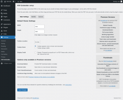 Page screenshot: Settings &rarr; PDF Embedder