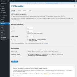 Page screenshot: Settings &rarr; PDF Embedder