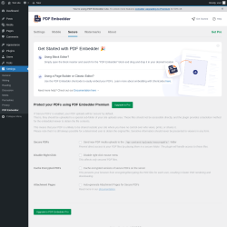Page screenshot: Settings &rarr; PDF Embedder &rarr; 
							Secure						