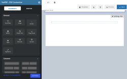 Page screenshot: PDF Templates &rarr; New Template