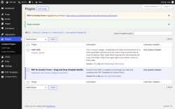 Page screenshot: Plugins &lsaquo; Test site &mdash; WordPress