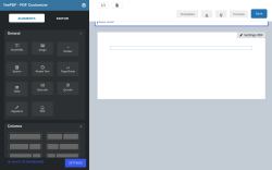 Page screenshot: PDF Templates &rarr; New Template