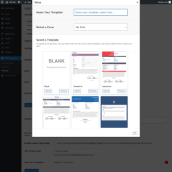 Page screenshot: PDF Templates → Settings