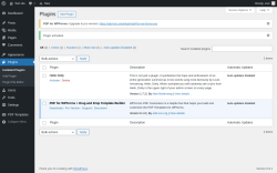 Page screenshot: Plugins ‹ Test site — WordPress