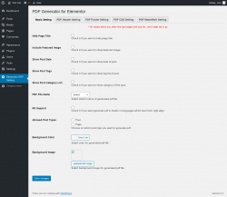 Page screenshot: Elementor PDF Setting