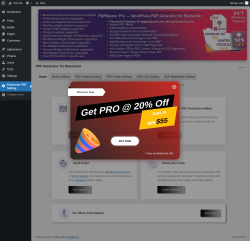 Page screenshot: Elementor PDF Setting → Home