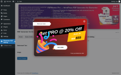 Page screenshot: Elementor PDF Setting → PDF WaterMark Setting
