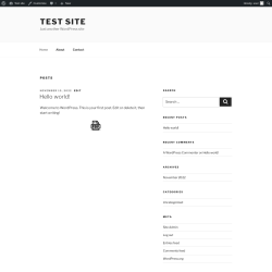 Page screenshot: Test site – Just another WordPress site