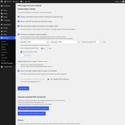 Page screenshot: Settings &rarr; PDF IMG Generator
