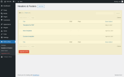 Page screenshot: PDF & Print → Headers & Footers