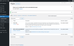 Page screenshot: Plugins ‹ Test site — WordPress