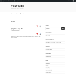 Page screenshot: Test site – Just another WordPress site