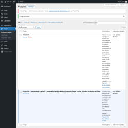Page screenshot: Plugins &lsaquo; Test site &mdash; WordPress
