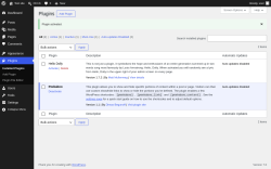 Page screenshot: Plugins &lsaquo; Test site &mdash; WordPress