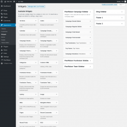 Page screenshot: Widgets ‹ Test site — WordPress