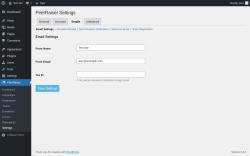 Page screenshot: PeerRaiser → Settings → Emails