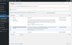 Page screenshot: Plugins &lsaquo; Test site &mdash; WordPress
