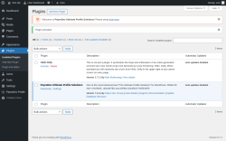Page screenshot: Plugins &lsaquo; Test site &mdash; WordPress