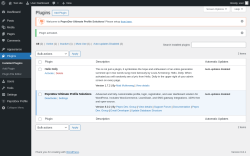 Page screenshot: Plugins &lsaquo; Test site &mdash; WordPress