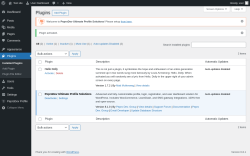 Page screenshot: Plugins &lsaquo; Test site &mdash; WordPress