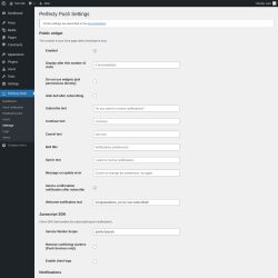 Page screenshot: Perfecty Push → Settings