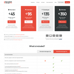 Page screenshot: Tools &rarr; Permalink Manager &rarr; Upgrade to PRO