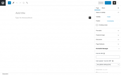Page screenshot: Add New Page &lsaquo; Test site &mdash; WordPress