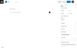 Page screenshot: Add New Page &lsaquo; Test site &mdash; WordPress