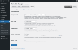 Page screenshot: Tools &rarr; Permalink Manager &rarr; Settings