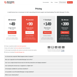 Page screenshot: Tools &rarr; Permalink Manager &rarr; Upgrade to PRO
