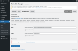 Page screenshot: Tools &rarr; Permalink Manager &rarr; Permastructures