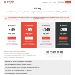 Page screenshot: Tools &rarr; Permalink Manager &rarr; Upgrade to PRO