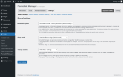 Page screenshot: Tools &rarr; Permalink Manager &rarr; Settings