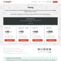 Page screenshot: Tools &rarr; Permalink Manager &rarr; Upgrade to PRO