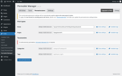 Page screenshot: Tools → Permalink Manager → Permastructures
