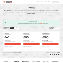 Page screenshot: Tools → Permalink Manager → Upgrade to PRO