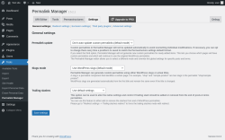 Page screenshot: Tools &rarr; Permalink Manager &rarr; Settings