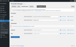 Page screenshot: Tools &rarr; Permalink Manager &rarr; Permastructures