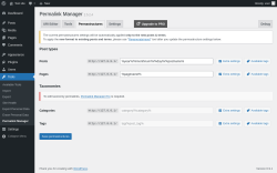 Page screenshot: Tools &rarr; Permalink Manager &rarr; Permastructures