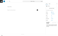 Page screenshot: Add Page &lsaquo; Test site &mdash; WordPress