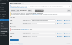 Page screenshot: Tools &rarr; Permalink Manager &rarr; Permastructures