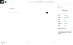 Page screenshot: Add Page &lsaquo; Test site &mdash; WordPress