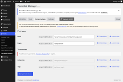 Page screenshot: Tools &rarr; Permalink Manager &rarr; Permastructures