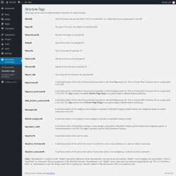 Page screenshot: Permalinks Customizer → Structure Tags