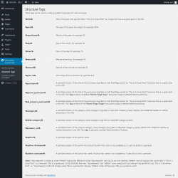 Page screenshot: Permalinks Customizer → Structure Tags