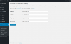 Page screenshot: Permalinks Customizer → Taxonomies Permalinks